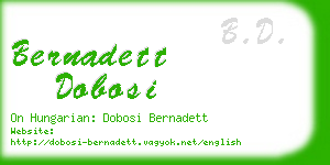 bernadett dobosi business card